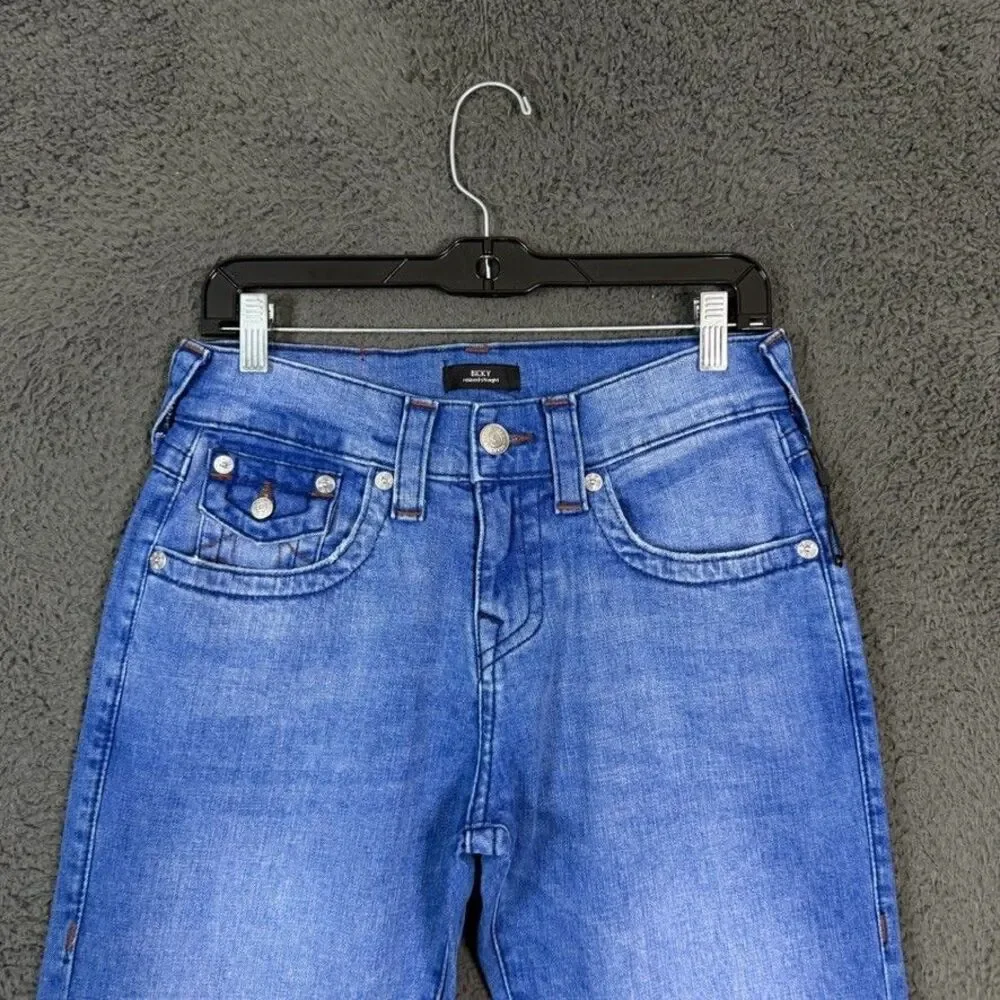 True Religion Jeans Mens 28x33 Blue Ricky Relaxed Straight Stretch Denim NWOT